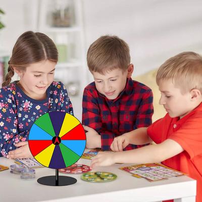 Roda de Prêmios Arco-Íris em Acrílico com Caneta 8/10 Espaços Apagável a Seco Roda Giratória com Suporte DIY Spinner Roleta Roda da Fortuna Adereços de Jogo de Tabuleiro de Festa