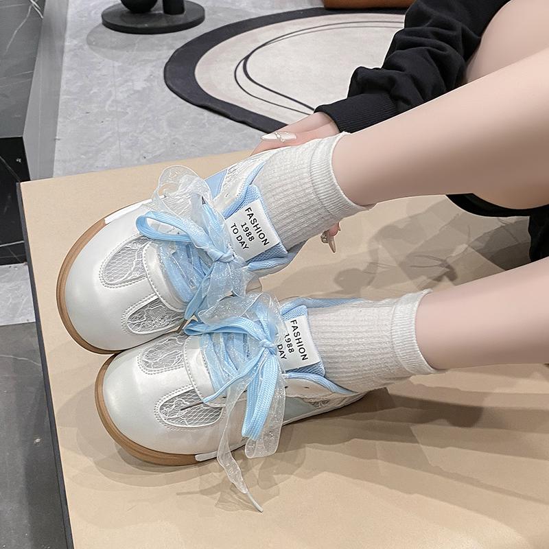 Lace Mesh Flats Casual Sport Shoes Woman Lace-Up Women Sneakers Summer 2025 Fashion Running Breathable Comfort Zapatillas Mujer