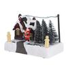 Resin Christmas Village Lighted Music Box Glowing House Ornament Xmas Table Centerpiece Holiday Decor Resin Table Decoration