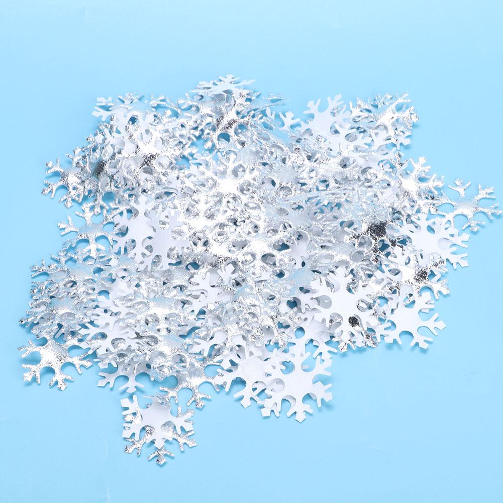 200 Pcs Snowflakes Confetti Non Woven Fabric Christmas Party Decoration Snowflakes(Silver )