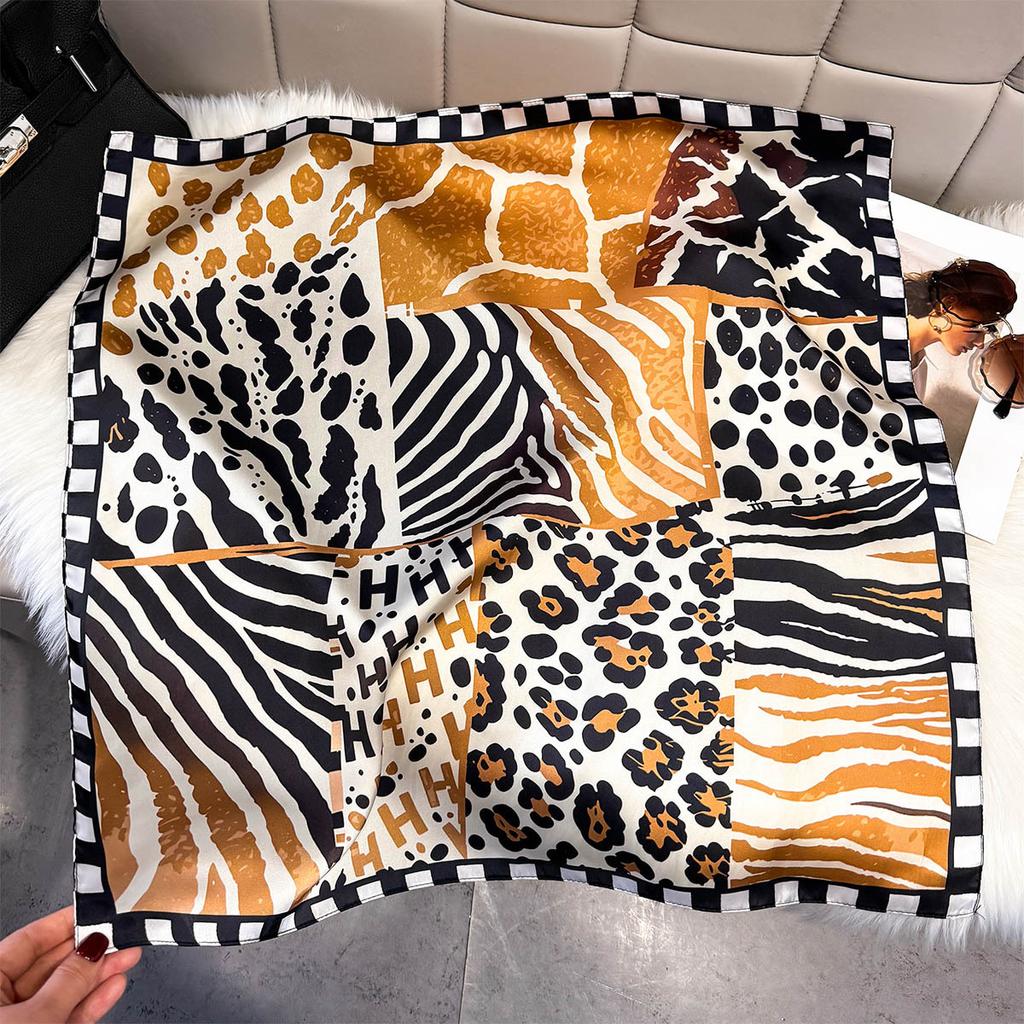 Fashion Square Fashion Foreign Style Small Silk Scarf Women'S Headband Decorative Scarf Dual-Purpose Small Square Scarf New Scarf