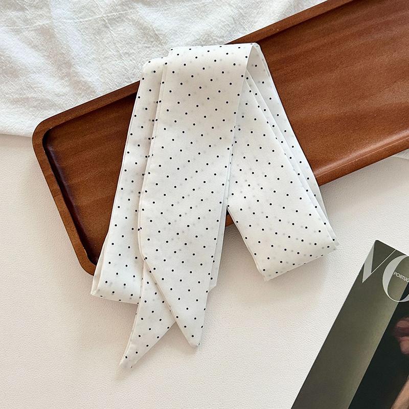 4 Colors Dot Print New Bag Skinny Silk Scarf For Women Luxury Brand Foulard Women Tie Fashion Head Scarves For Ladies