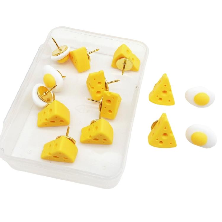 

20Pieces Cheese Eggs Push Pins Notice Board Thumb Tacks Cork Board Pins for Office Notice Board Display Picture Notes 1