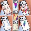 Watercolor Feather Pattern Design Phone Case for iPhone 17ProMax 12 13 14 15 16e 17 Pro Max Plus Air Cover