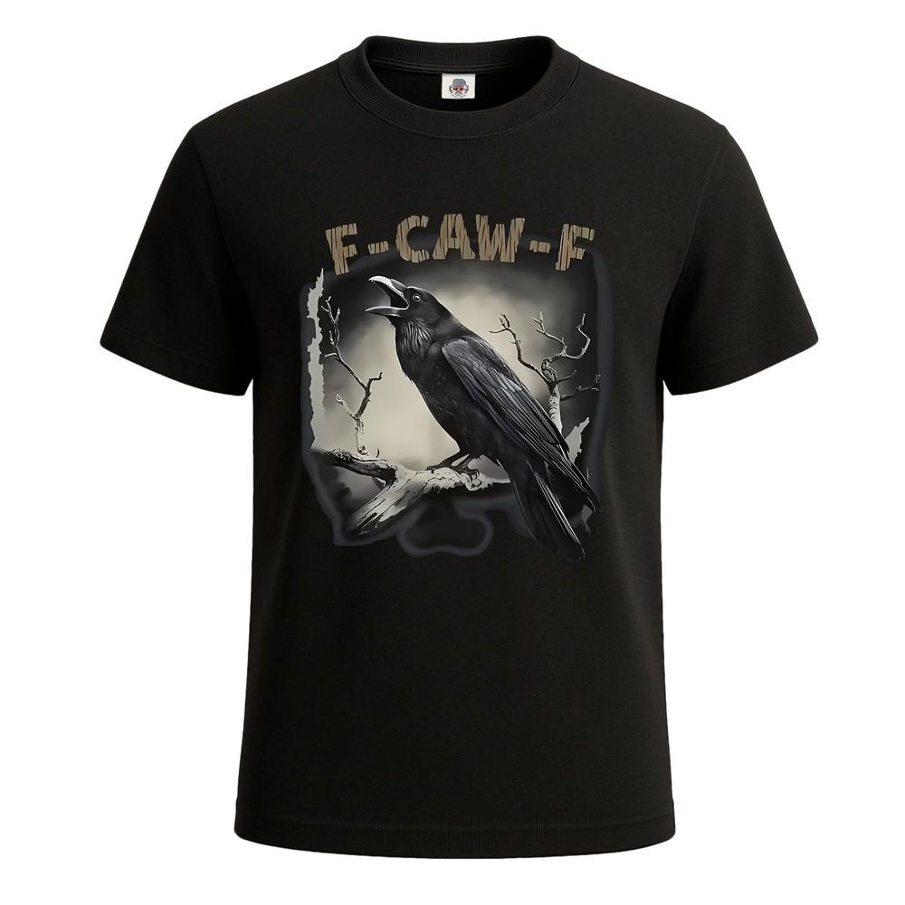 

Black Crow FCawF Black Bird Scary Crow Mens TShirt Gift Party Novelty Tee Top Unisex T-Shirt XL
