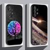 Moon Galaxy Universe Cool For Samsung S 25,24,23,22,30,21,10,9,Ultra,Plus,Lite,FE,4,5G Phone Case Black Soft Case