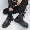 Men Trend Boots Outdoor Fashion Sneakers High Top Motorcycle Punk Shoes Mens Casual Pu Leather Street Style New Male Ankle Boots