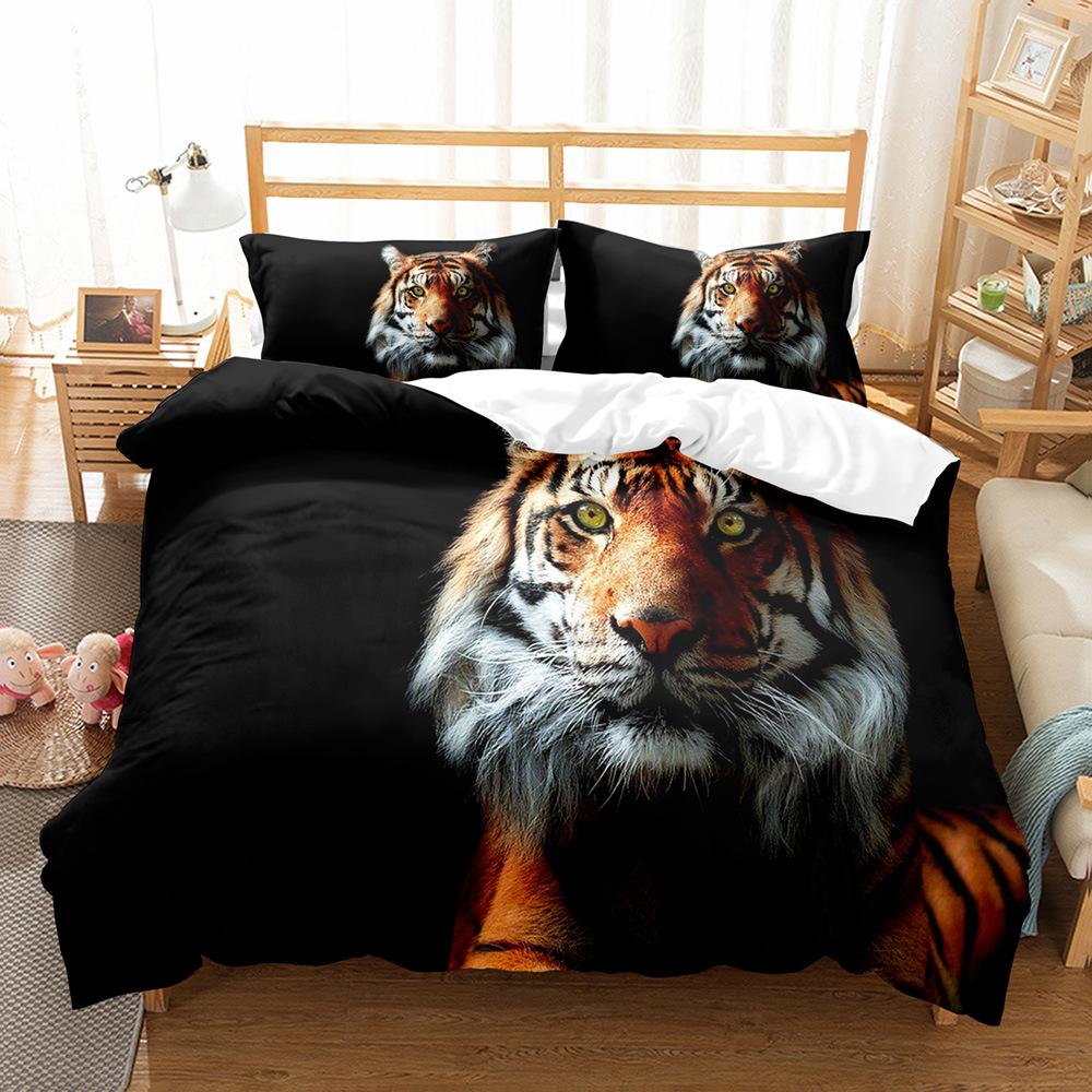 

Comforter 2-3Pcs Housse De Couette Western Tiger Animal Double Comforter Bedding Sets Wholesale Customized Comforter (quilt)-EU Single(135*200cm)3pcs