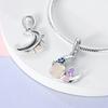 Charm-Perlen-Komponenten Plata Leuchtender Schmetterling Blume Mond Anhänger Perlen-Komponenten Kompatibel mit Authentischen Original-Armbändern Charm-Perlen-Komponenten