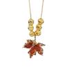 Red Maple Leaf Liufu Bead Necklace for Women's Fashionable Versatile Collarbone Chain High-end and Simple