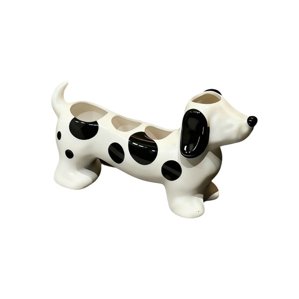 Ceramic Dachshund Toothbrush Holder Cute Toothpaste Toothbrush Base for Bathroom Style A
