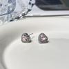 Heart-Beating Pink Star Diamond Stud Earrings for Women