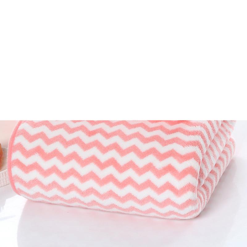 

В язані рушники з коралового флісу з кольоровими смужками, абсорбуючі рушники для обличчя, рушники для перукарні, банні рушники 70*140cm