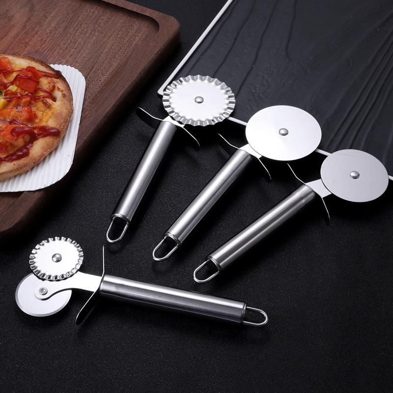 Pizza Roller Cutter Edelstahl Teigroller Rundmesser Pizza Schaufel Kuchenschaufel Backutensilien Küchenwerkzeuge
