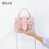IELGY Fresh And Sweet Jelly Bag Girl Fashion Portable Magnetic Button PVC White Spring And Summer Ins Transparent Bag Chain Handbag Son-mother Bag
