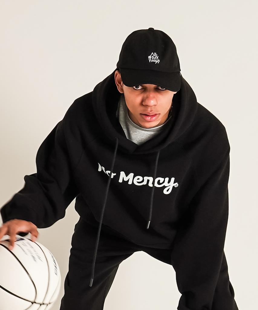 ALL DAY HOOPS Logo Embroidered Ball Cap Trash Black