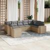 VidaXL Garden Lounge Set with Cushions 9 Pcs, Patio Sofas, Patio Furniture Set, Outdoor Furniture, Beige 3255336