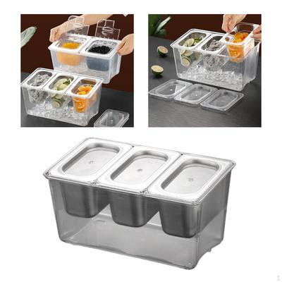 Caddy für gekühlte Gewürze, kommerzielle Marmeladenbox, abnehmbare Behälter, Spender, multifunktional, mit Deckel