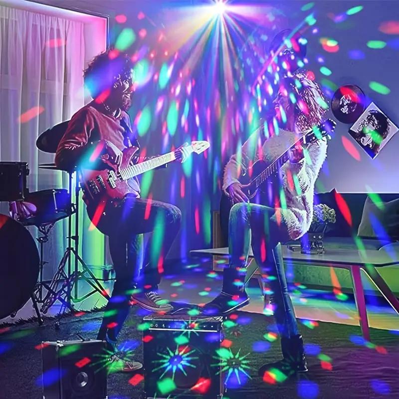 Party Lights, Disco Light, Rgb 3 Lens Sound Activated Dj Strobe Stage Lights for Parties Birthday Christmas Gift Wedding Karaoke