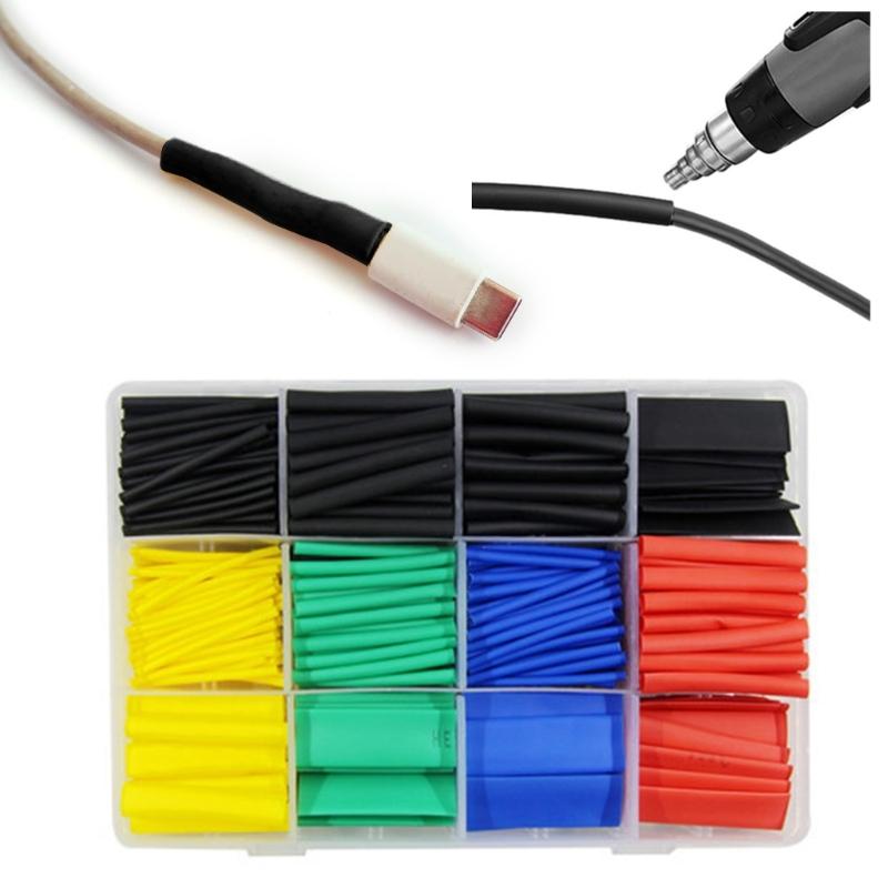 Wire Protector Sleeve Kit Heat Shrink Tubing In Multiple Size for Enhances Electrical Safety With Case
