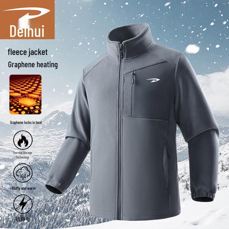 Deerway Men's Warm Fleece-Lined Stand Collar Jacket