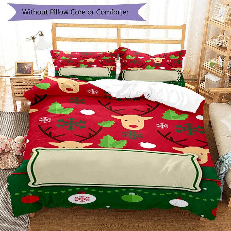 3pcs Christmas Bedding Set Duvet Cover Closure Includes 1 Duvet Cover & 2 Pillowcases, Soft and Comfortable for All Seasons.