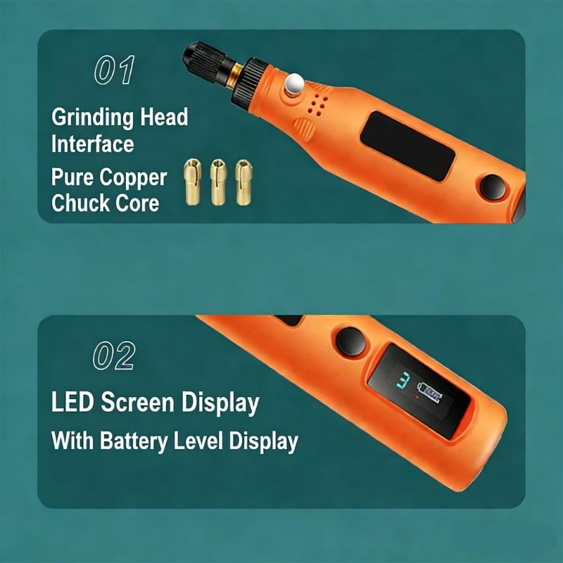 155 In 1 Cordless Engraver Set With Digital Display For Precise Speed Adjustment And Battery Monitoring In DIY Projects And Jewelry Creation