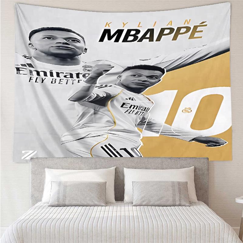 Kylian Mbappé Tapestry for Bedroom Aesthetic Classroom Tapestries Wall Hanging for Living Room Dorm Office,Ideal Creative Gift