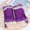 Girls Gift New Genuine Trim Color Wrist Winter Fashion Fingerless Women Gloves Rabbit Fur