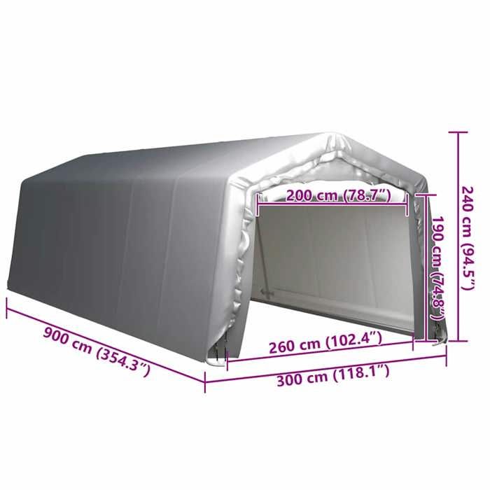 VidaXL Storage Tent 300x900 Cm Steel Grey