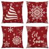 Popular Christmas Pillowcases for Holidays Santa Claus Linen Home Decoration Pillowcases