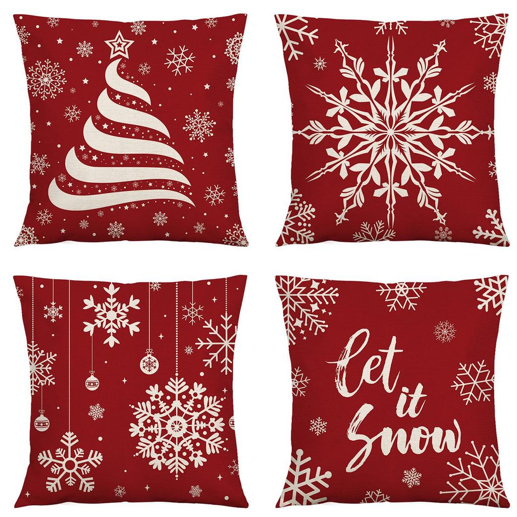 Popular Christmas Pillowcases for Holidays Santa Claus Linen Home Decoration Pillowcases