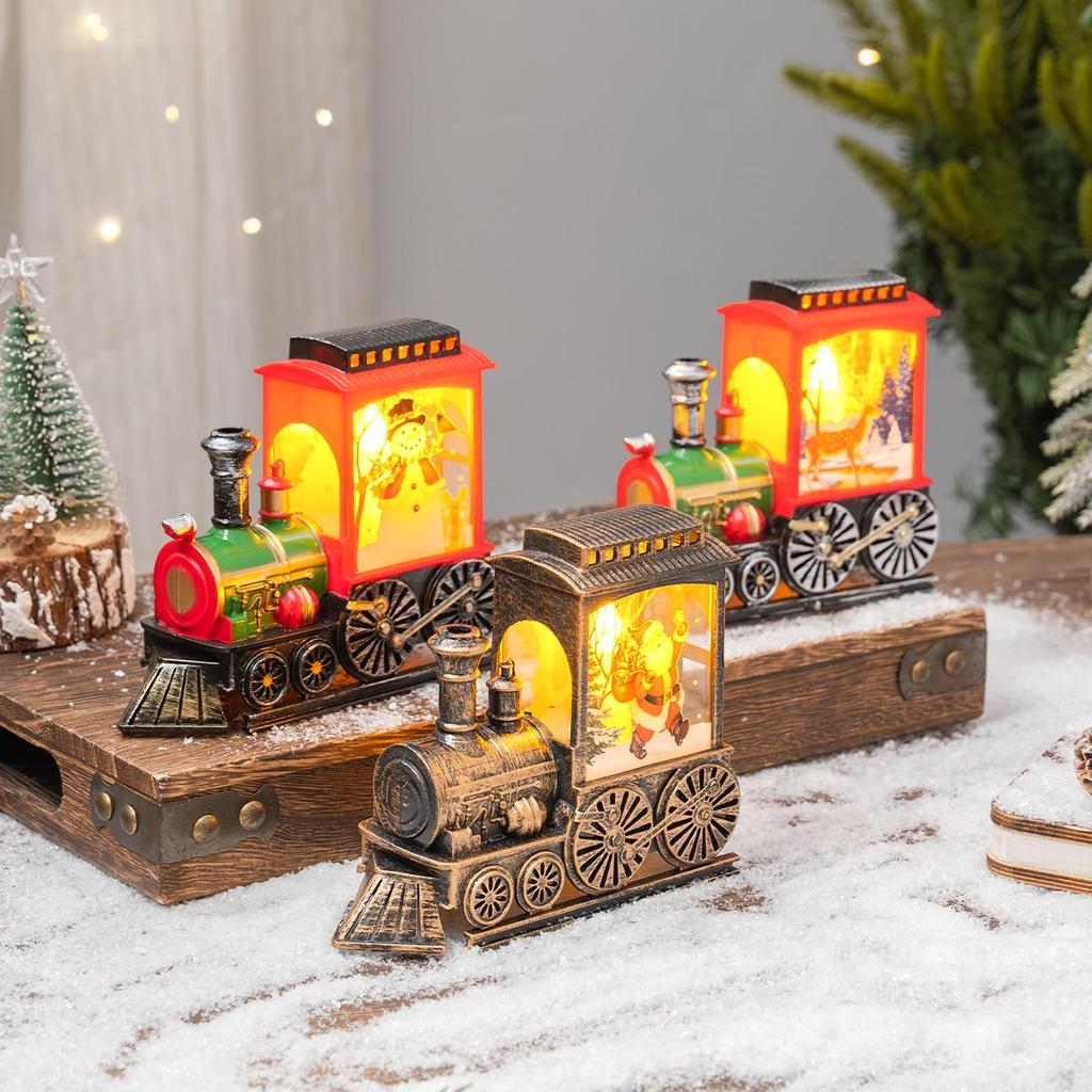 2025 Retro LED Weihnachtszug Windlaterne Nachtlicht