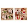 Decorative Christmas Box Ornaments Crafted From Wood Featuring Snowman Reindeer Designs
