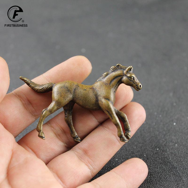 Vintage Copper Animals Arabian Horse Wild War Horse Courser Figurines Desk Ornament Home Decoration Accessories Brass Craft