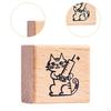 Cat Stamp Cute Animal 1.2 Inch for Kids Wooden Rubber Stamping Mailing Scrapbooking Letter