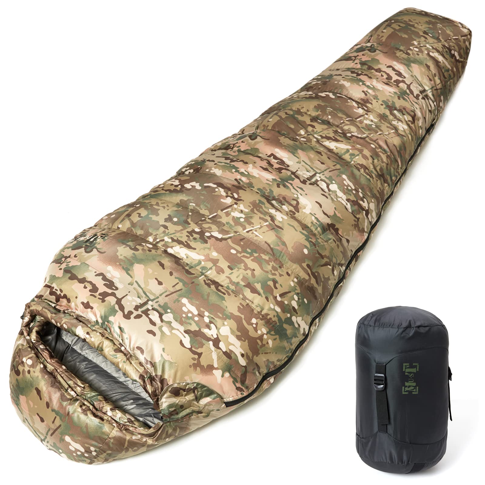 

Camouflage Duck Down Sleeping Waterproof Military Mummy Sleeping Bag with Storage For Mountain Sleeping in the Disaster Multicam Akmax.cn Bag,