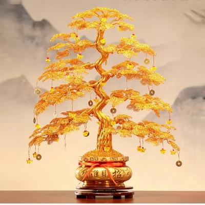 Mucca da Soldi Artigianato Albero della Fortuna Decorazione della Fortuna Ornamenti Dorati a Forma di Albero Arredamento Creativo per la Casa
