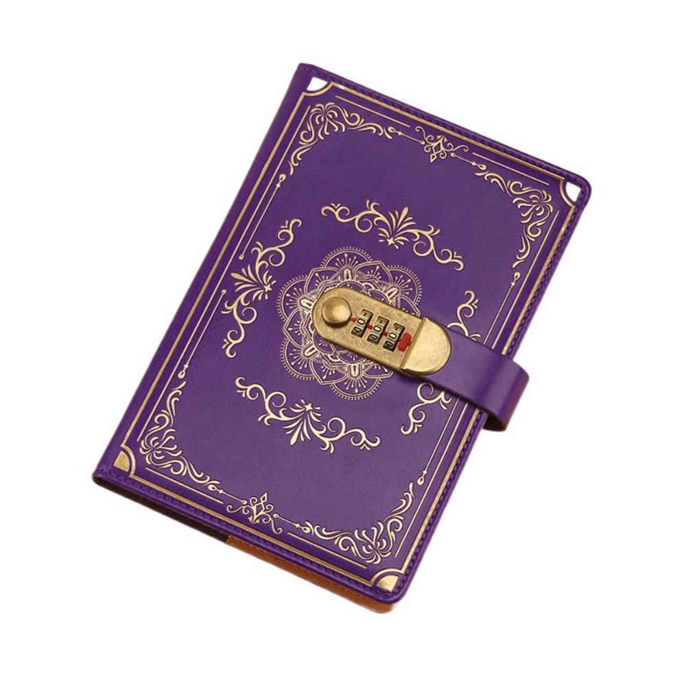 Flower Cover Journal Notebook With Lock PU Leather Personal Notebook Diary Writing Pads  Gift