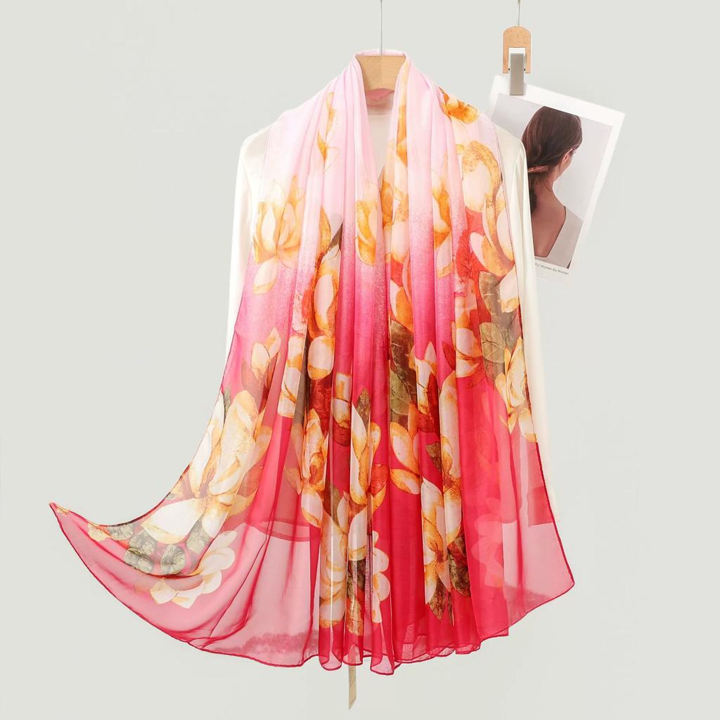 Silk Scarf Fashion Neck Oversize  Foulard Female Headbanda Luxury Hijab Women Warm Pashmina Scarves Echarpe Shawl Large Wrap