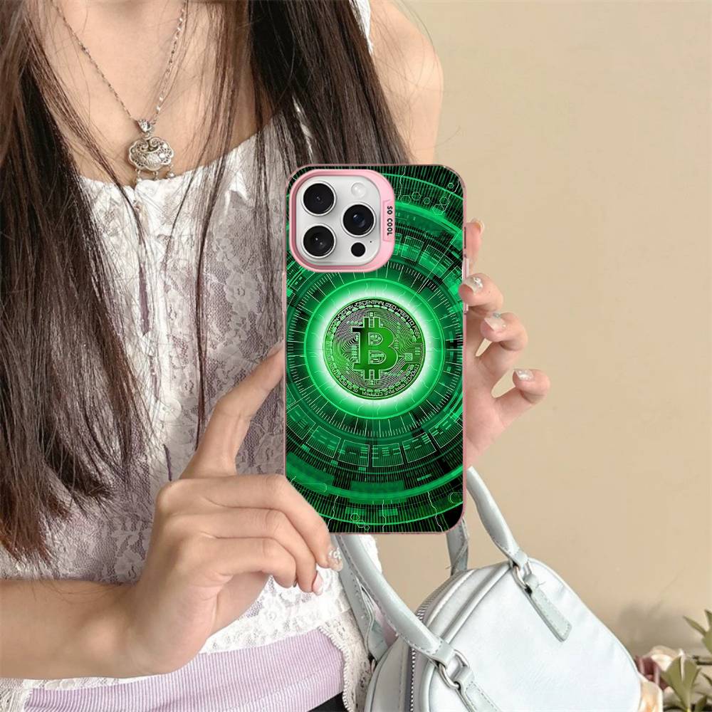 

B-Bitcoin Phone Case For IPhone 17 16 15 14 11 12 13 Pro Max Pro Plus Colored Silver Cover iPhone 12 pro