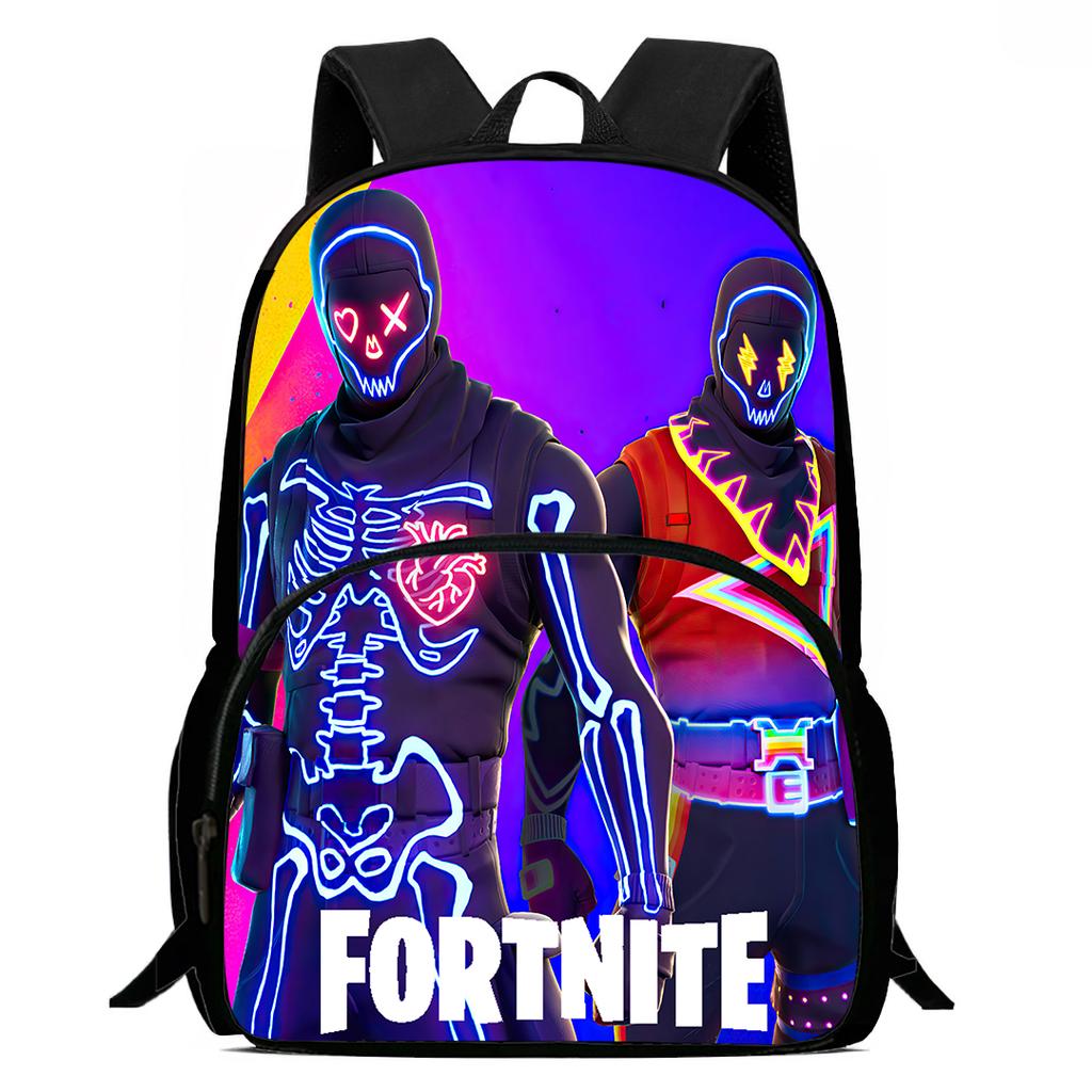 15-Inch Fortnite Cartoon Backpack with Front Pocket, Ergonomic Spine Protection Design & Padded Back Panel for Kids