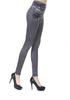 Women's Stretchy Slimming Faux Denim Cropped Leggings