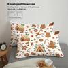 Christmas Cottage Gingerbread Man Brown Print Quilt Cover with Pillowcases, Skin-friendly, Warm, Soft Breathable Bedding Set
