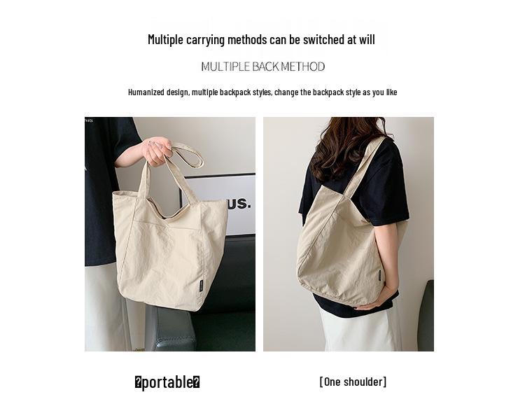 Japońska Wodoodporna Nylonowa Codzienna Torba Tote Damska Wiosna/Lato – Duża Pojemność, Stylowa Torba na Ramię