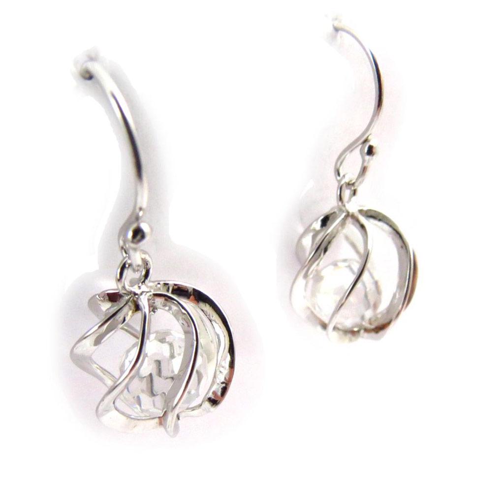 Les Trésors De Lily [F6175] - White 'Alchemy' Silver Earrings