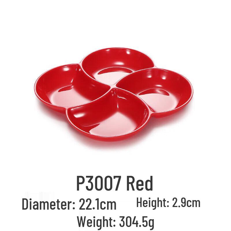 Melamine Four-Compartment Small Snack & Fruit Plate