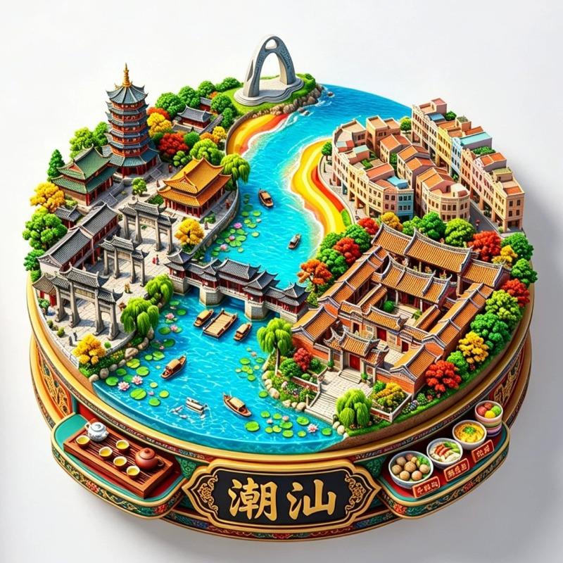 Souvenirs de voyage en Chine Aimants de réfrigérateur du Xinjiang Matériau métallique Wulumuqi Wuxi Shanghai Shenzhen Anji Sanya Qingdao Autocollants de réfrigérateur
