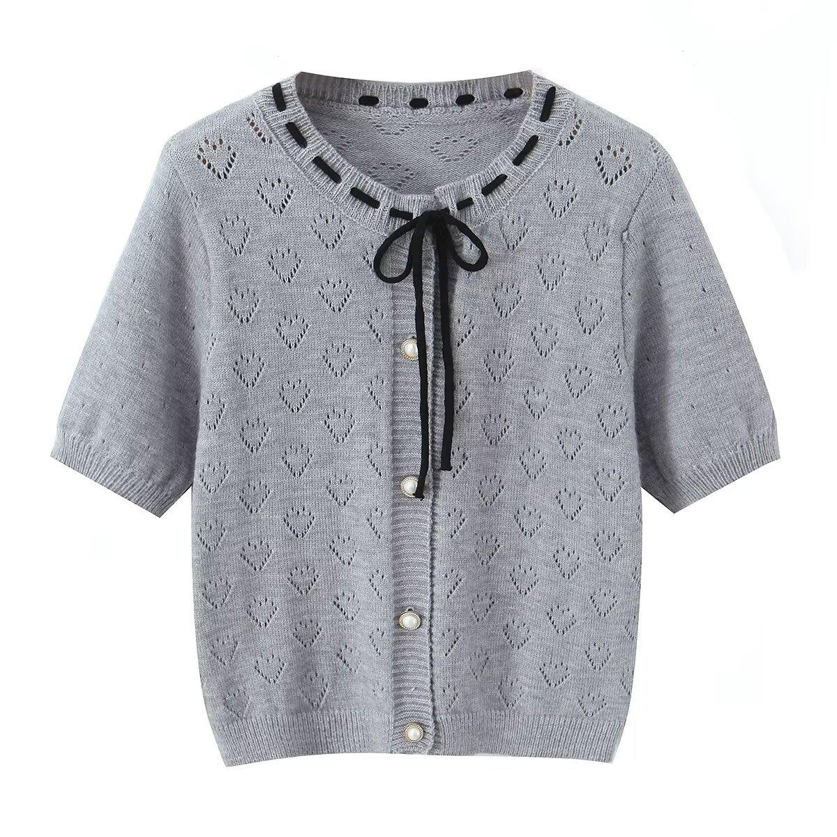 European and American style, new women s clothing, foreign style, versatile, fashionable drawstring button cardigan sweater One size fits all серый