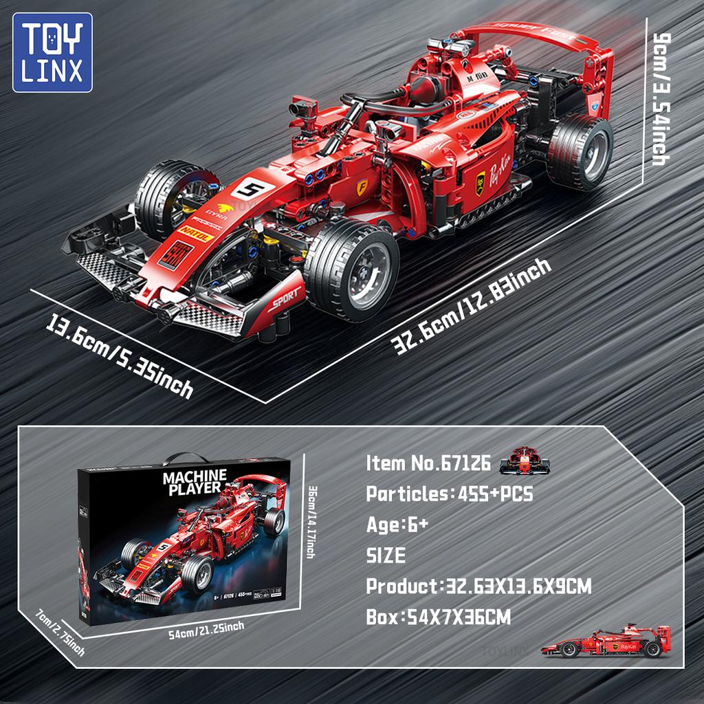 ToylinX F1 Rc Race Cars Building Sets MOC Remote Control Car Building Blocks Cool Collectible Model Car Kits Building Toys